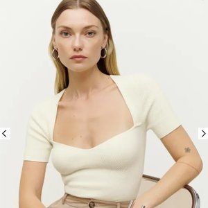 Reformation Kellie Cotton Short Sleeve Sweater